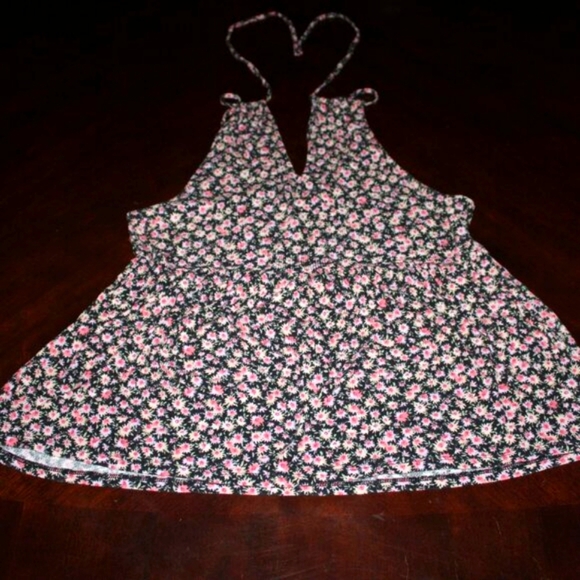 🌸 American Eagle Floral Peplum Tank - Adjustable Straps - Cottagecore Y2K - Picture 4 of 10